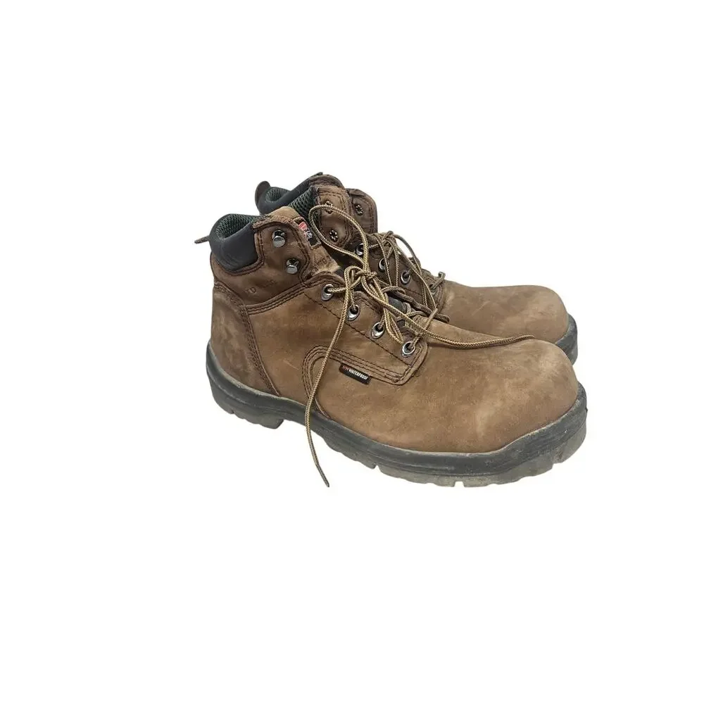 Red Wing 11.5 King Toe 6-Inch Waterproof Safety Toe Boots Brown Leather Utility